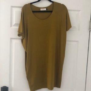 Ava Sky deep goldy chartreuse dolman sleeve dress